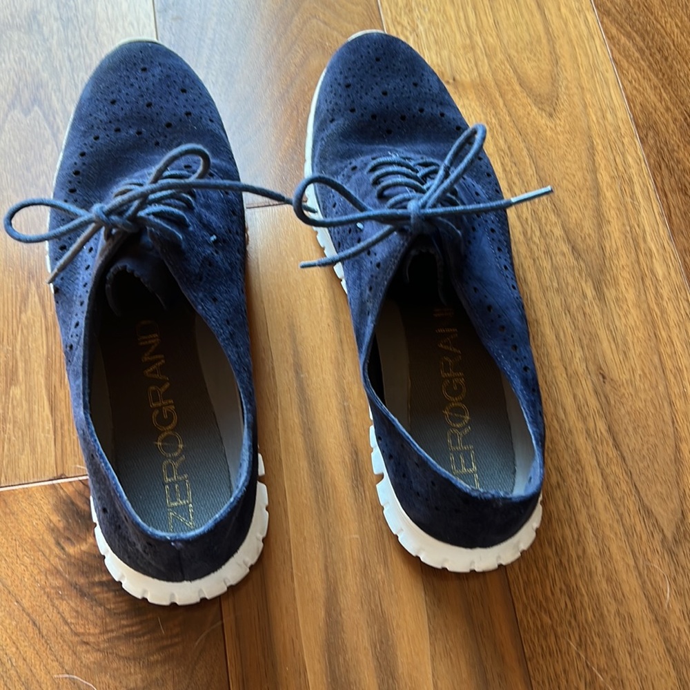 Cole Haan blue suede zerogrand Oxford sneakers